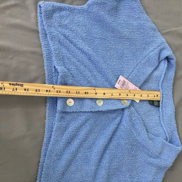 Wild Fable Women's Sz XL Cropped Cardigan Sweater Azure Blue Button Front New - Picture 6 of 6